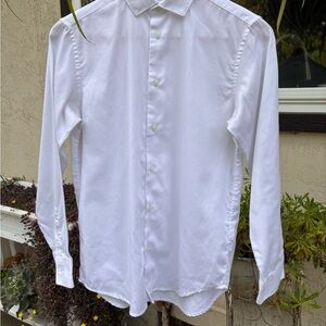Calvin Klein Boys Size 14 White Dress Shirt Long Sleeve Easy Care Button Down